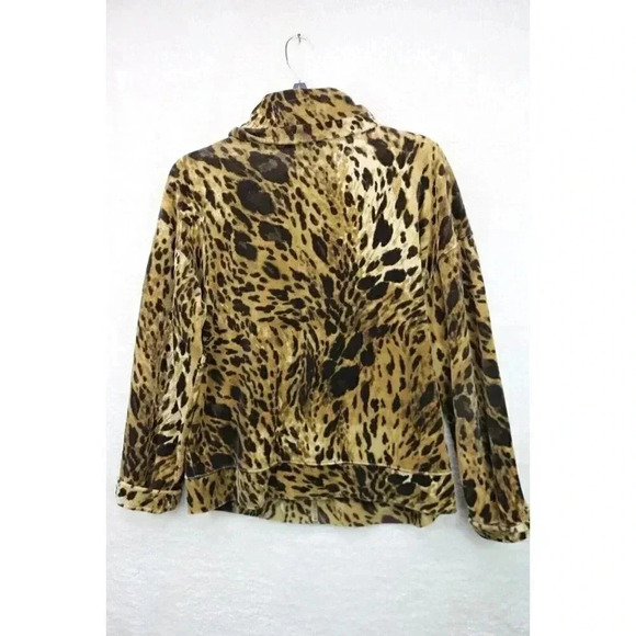 Jones New York Sport Women's Velour Animal Print Jacket-Size Large - Picture 8 of 9